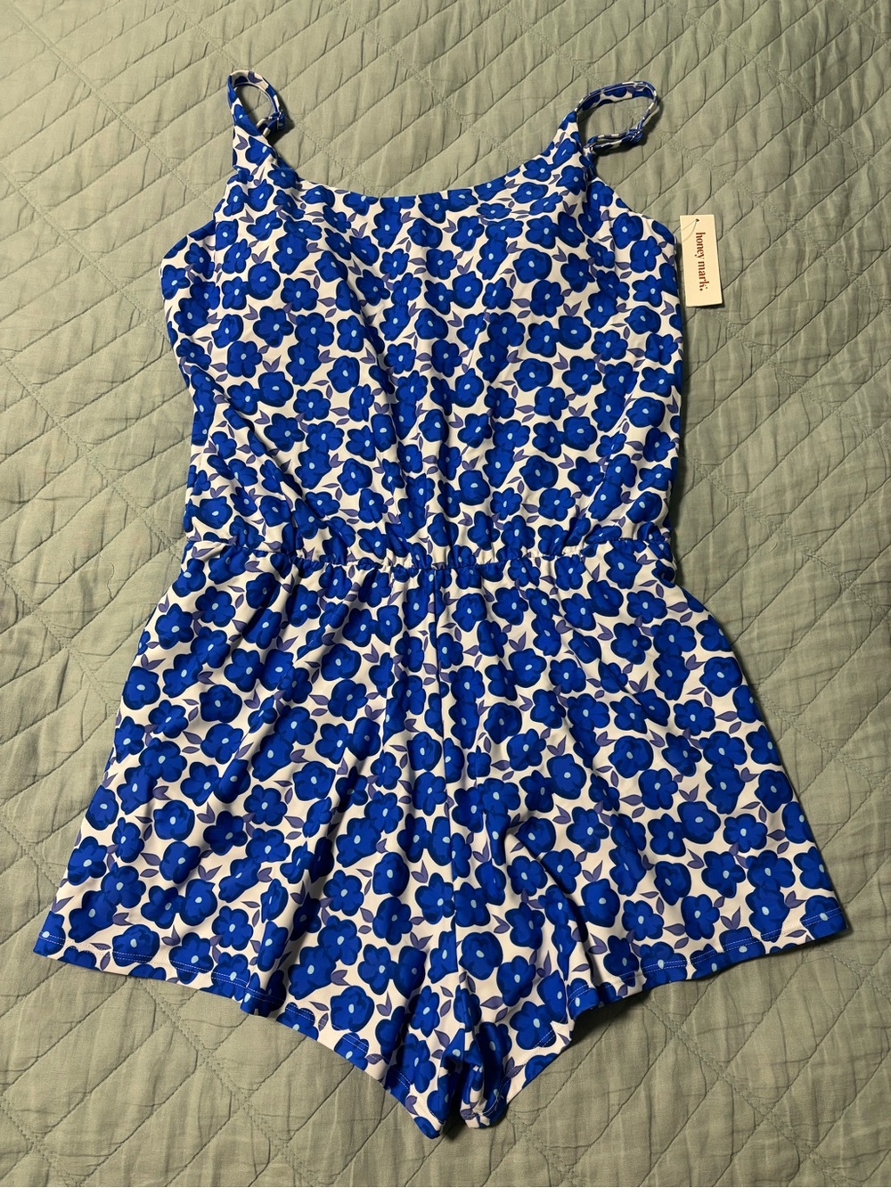 Honey Mark Rue Swim Romper Forget-Me-Not